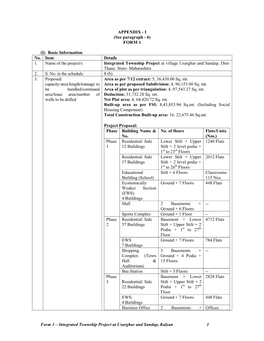 Form 1 – Integrated Township Project at Usarghar and Sandap, Kalyan 1