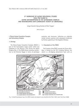 5Th Workshop of Alpine Geological Studies Field Trip Guide E4 Alpine Metamorphism in the Schneeberg Complex and Neighbouring Units (Immediate Vicinity of Obergurgl)