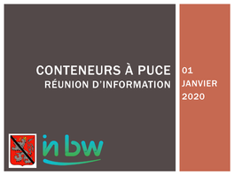 Conteneurs À Puce 01 Réunion D’Information Janvier 2020 Table Des Matières