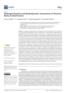 Hydrogeochemical and Hydrodynamic Assessment of Tirnavos Basin, Central Greece