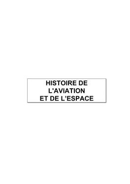 Histoire De L'aviation Et De L'espace