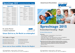 Sprechtage 2015 Kreisverband Straubing – Bogen