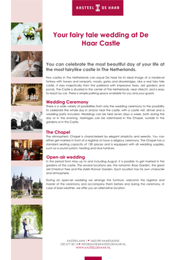 Your Fairy Tale Wedding at De Haar Castle