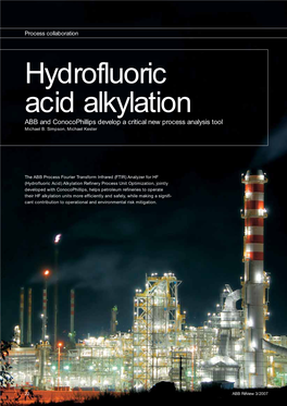 Hydrofluoric Acid Alkylation ABB and Conocophillips Develop a Critical New Process Analysis Tool Michael B