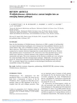 REVIEW ARTICLE Wohlfahrtiimonas Chitiniclastica: Current Insights Into an Emerging Human Pathogen