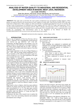 Analysis of Water Quality To