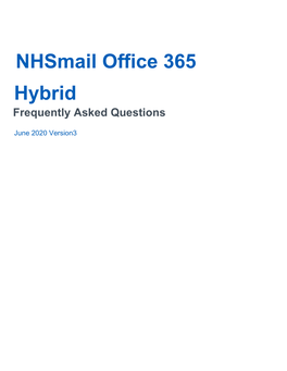 Nhsmail Office 365 Hybrid