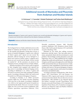 Additional Records of Mantodea and Phasmida from Andaman and Nicobar Islands