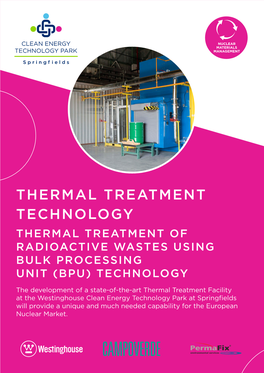 Thermal Treatment Technology Thermal Treatment of Radioactive Wastes Using Bulk Processing Unit (Bpu) Technology