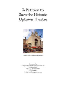 A Petition to Save the Historic Uptown Theatre