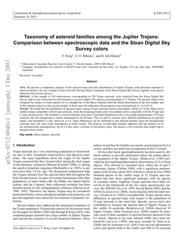 Taxonomy of Asteroid Families Among the Jupiter Trojans: Comparison Between Spectroscopic Data and the Sloan Digital Sky Survey Colors