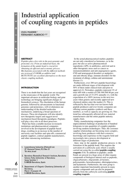 Industrial Application of Coupling Reagents in Peptides