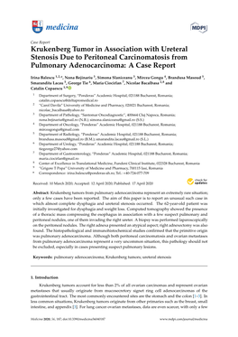 Krukenberg Tumor in Association with Ureteral Stenosis Due to Peritoneal Carcinomatosis from Pulmonary Adenocarcinoma: a Case Report