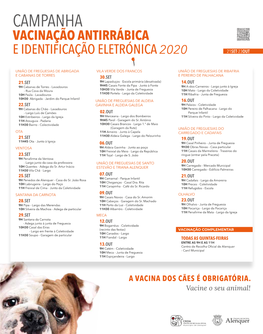 Campanha Vacinação Antirrábica E Identificação Eletrónica 2020 21Set-23Out