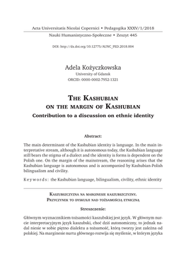 Adela Kożyczkowska University of Gdansk ORCID: 0000-0002-7952-1321