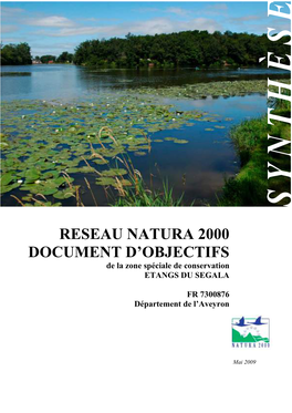 Reseau Natura 2000 Document D'objectifs