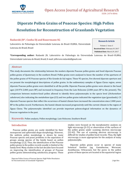 Diporate Pollen Grains of Poaceae Species: High Pollen Resolution for Reconstruction of Grasslands Vegetation