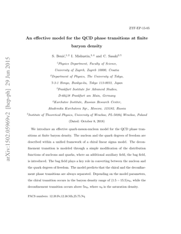 An Effective Model for the QCD Phase Transitions at Finite Baryon Density