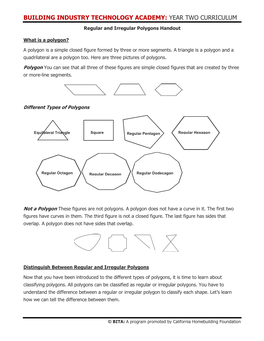 Regular and Irregular Polygons Handout