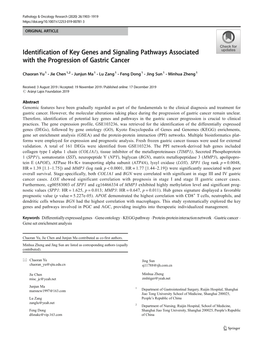 Identification of Key Genes and Signaling Pathways Associated with the Progression of Gastric Cancer