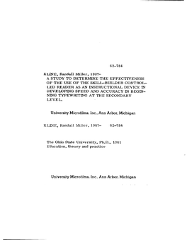 Presented in Partial Fulfillment of the Requirements for the Degree Doctor of Philosophy in the Graduate School of the Ohio State University