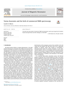 Varian Associates and the Birth of Commercial NMR Spectroscopy