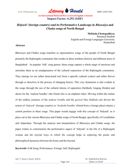 Literary Herald ISSN: 2454-3365 an International Refereed/Peer-Reviewed English E-Journal Impact Factor: 6.292 (SJIF)