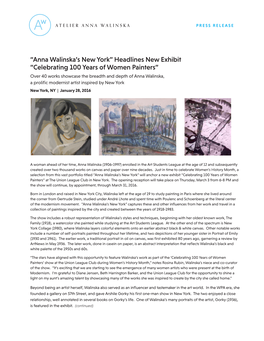 Headlines New Exhibit “Celebrating 100 Years of Women Painters”