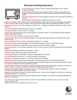 Microwave Heating Instructions