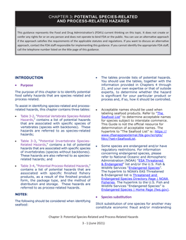 June 2021 Chapter 3: Potential Species-Related and Pr