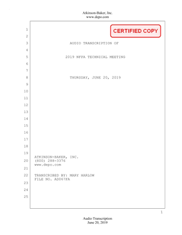 Atkinson-Baker, Inc. June 20, 2019 Audio Transcription