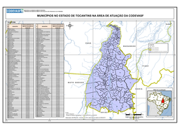 Municípios No Estado De Tocantins Na Área De Atuação Da Codevasf