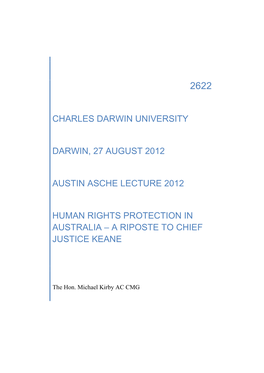 Charles Darwin University Darwin, 27 August 2012
