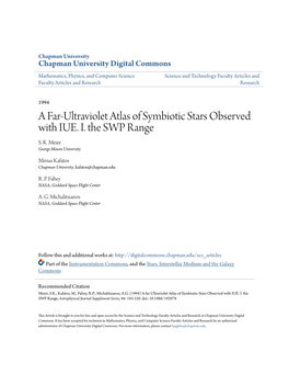 A Far-Ultraviolet Atlas of Symbiotic Stars Observed with IUE. I. the SWP Range S