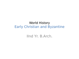 Early Christian Architecture