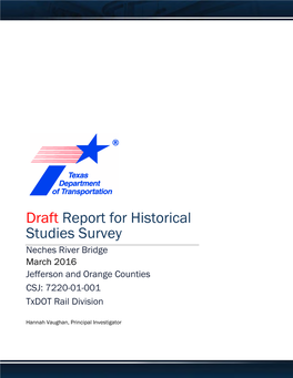 Draft Historical Studies Survey Report