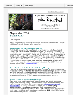 September 2014 Events Calendar