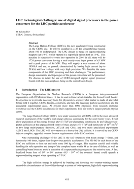 LHC Technological Challenges: Use of Digital Signal Processors in the Power Converters for the LHC Particle Accelerator