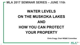 Water Levels on the Muskoka Lakes and How You Can Protect Your Property