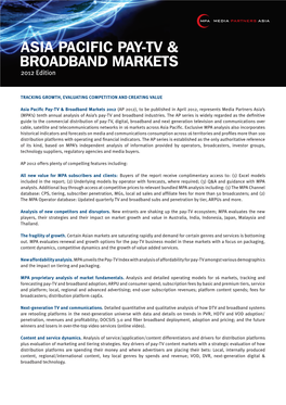 Asia Pacific Pay-Tv & Broadband Markets