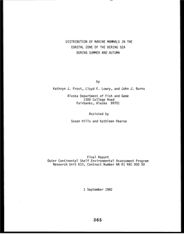 Distribution of Marine Mammals in the Coastal Zone of the Bering Sea During Summer and Autumn