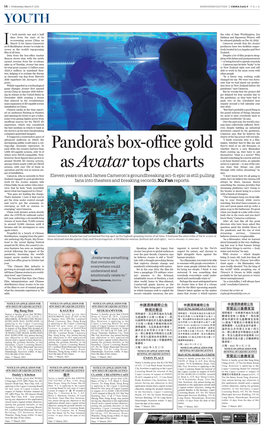 Pandora's Boxoffice Gold As Avatartops Charts