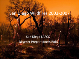 San Diego Wildfires 2003-2007