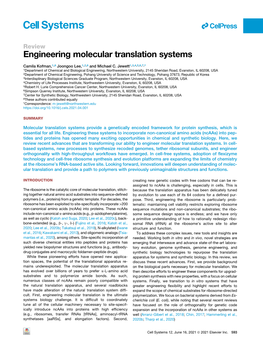 Engineering Molecular Translation Systems