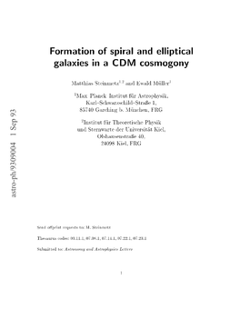 Formation of Spiral and Elliptical Galaxies in a CDM Cosmogony