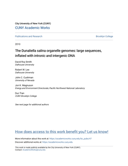 The Dunaliella Salina Organelle Genomes: Large Sequences, Inflated with Intronic and Intergenic DNA