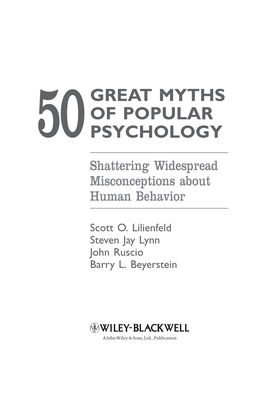 Great Myths of Popular Psychology