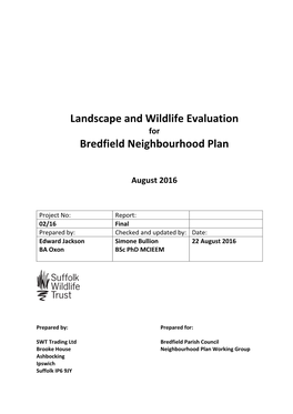 Landscape and Wildlife Evaluation Bredfield Neighbourhood Plan