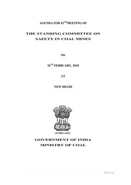 Meeting of E Standing Committee on Safety in Coal