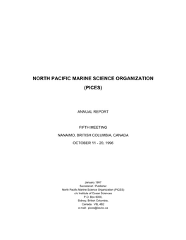 North Pacific Marine Science Organization (Pices)